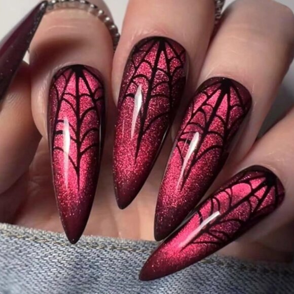 NIB SET OF 2 HALLOWEEN THEME PARTY/DECOR COFFIN STILETTO PRESS ON NAILS 48 TOTAL - Picture 6 of 6